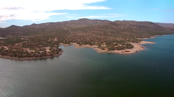 Drone Footage North Shore Bartlett Lake Arizona — Vídeos de Stock