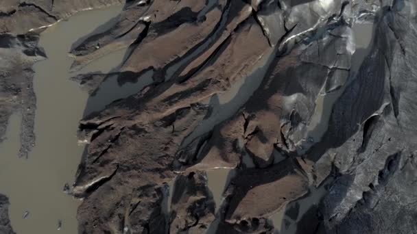 Aerial Slow Pan Upwards Glacier — Vídeos de Stock