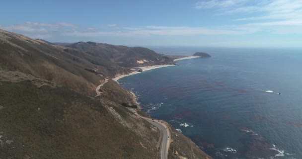 Αεροφωτογραφία Του Big Sur Coast High Way Κοντά Στο Monterrey — Αρχείο Βίντεο