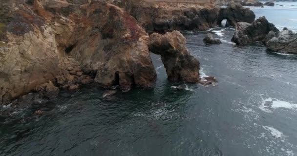 Aerial View Big Sur Coast High Way Monterrey California — Stockvideo