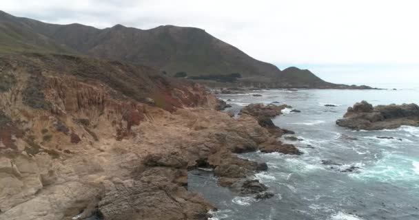 Aerial View Big Sur Coast High Way Monterrey California — ストック動画