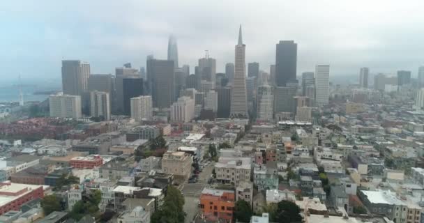 旧金山天际线云天的空中景观 — 图库视频影像