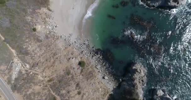 Aerial View Water Fall Mcway Falls Julia Pfeiffer Burns Park — Stockvideo