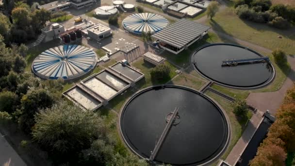 Aerial Drone Shot Water Reservoir Netherlands Showing Circular Forms Water — 비디오