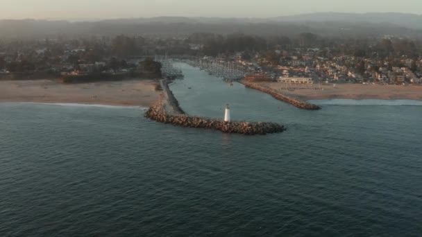 Aerial View Walton Light House Santa Cruz California Highway — Stock Video