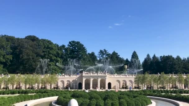 Prise Vue Statique Des Fontaines Fantaisie Dans Les Grands Jardins — Video