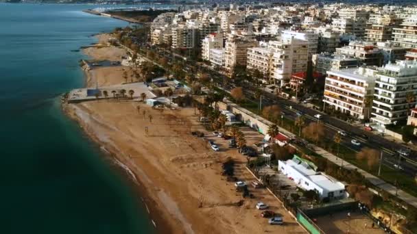 Aerial Shot Athens Greece Beautiful View City Ocean Beach Attica — Video Stock