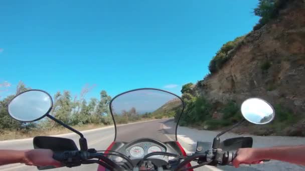 Mengendarai Sepeda Motor Gunung Penteli Yunani Menghabiskan Waktu Luang Sore — Stok Video