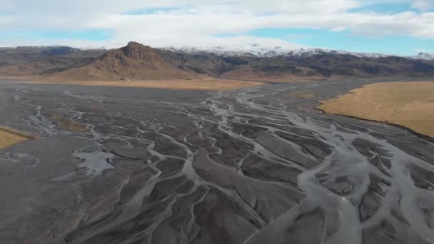 Stunning Cinematic Panning Shot Glacial River System — Stockvideo