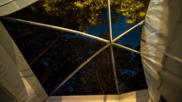 Timelapse Stars Tent While Camping — Vídeo de Stock