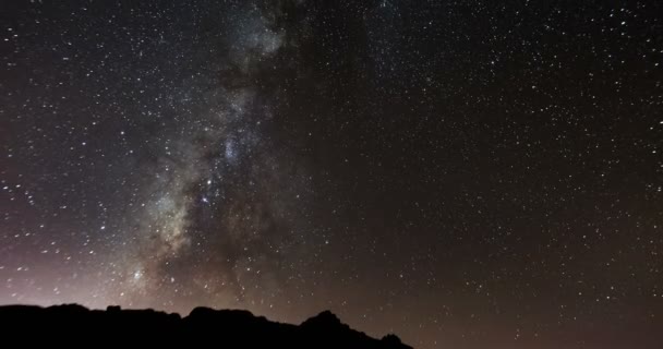 Startrail Time Lapse Sequence Milky Way Teide National Park Tenerife — Wideo stockowe