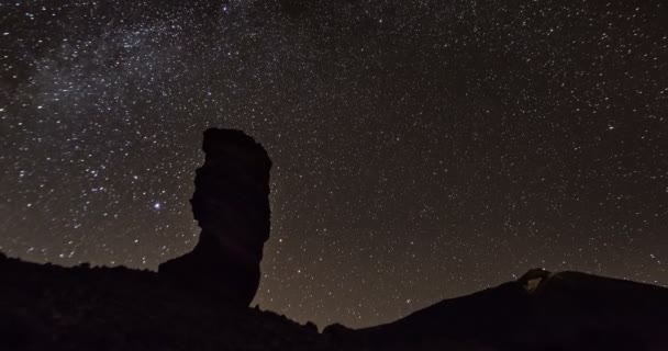 Startrail Time Lapse Sequence Milky Way Teide National Park Tenerife — Video Stock