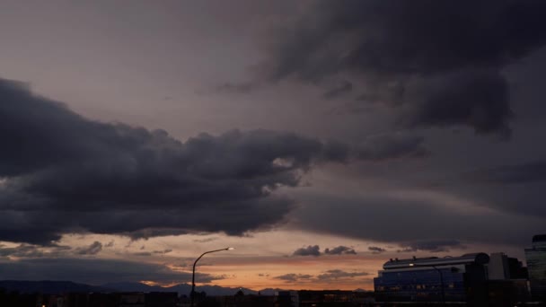 Timelapse Vibrant Sunset Overcast Fall Day Provo Utah — ストック動画