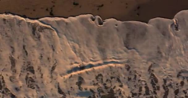 Západ Slunce Nad Pobřeží Malibu Krásné Vlny Vyplavují Břeh — Stock video
