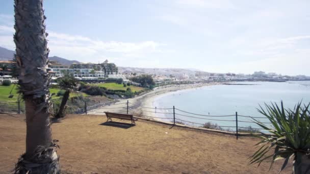 Vista Praia Fanabe Costa Adeje Tenerife Espanha — Vídeo de Stock