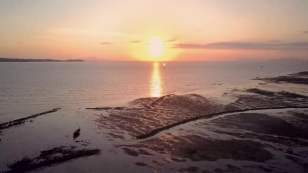 Vista Aerea Del Bellissimo Tramonto Dell Oceano Thailandia Monitoraggio Della — Video Stock