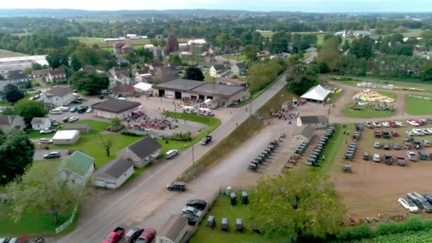 Amish Mud Sale Auction Seen Drone — Vídeo de Stock