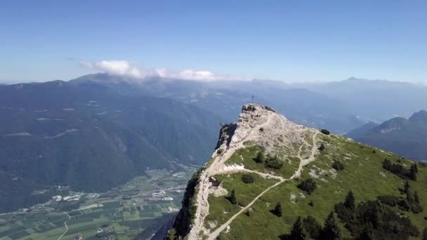 意大利特伦托Cima Vezzena的空中全景 也叫Pizzo Levico — 图库视频影像