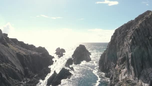 Hells Hole Malin Head Donegal Ireland — Vídeo de Stock