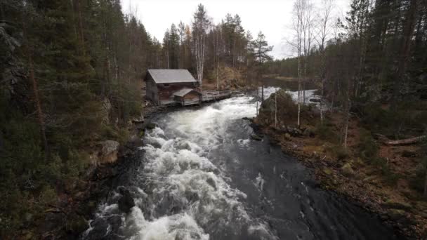 Starý Mlýnský Dům Národním Parku Oulanka Laponsku — Stock video