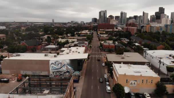Una Bandeja Ascenso Largo Santa Blvd Justo Sur Denver Capturando — Vídeo de stock