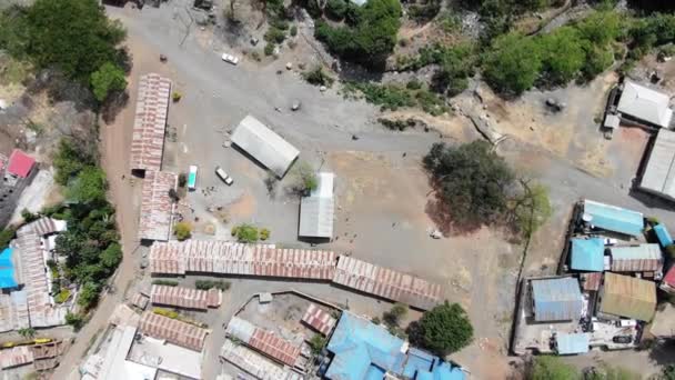 Birds Eye Aerial View Poor African School Arusha Tanzania — Stock Video