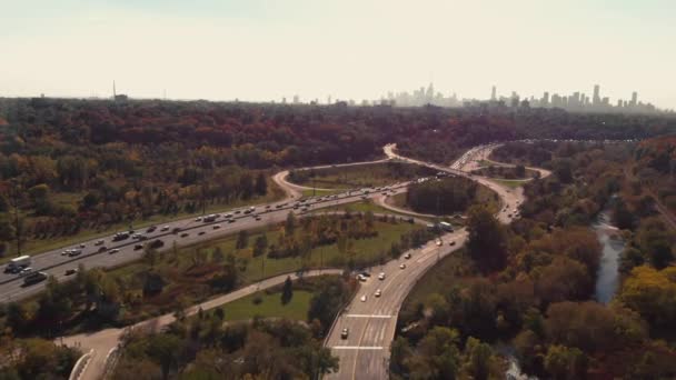 Fall Colour Don Valley Parkway Toronto Ontario Canada — Wideo stockowe