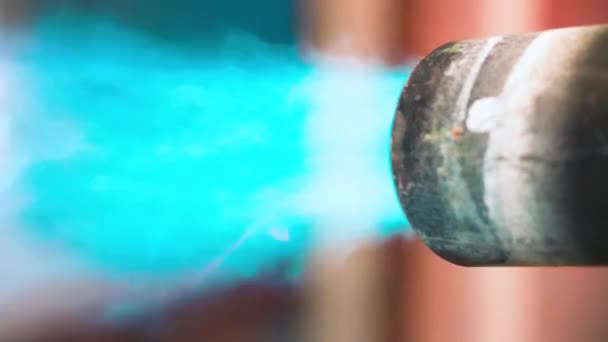 Igniting Large Gas Blowtorch Blue Hot Flame Heat Metal — Video