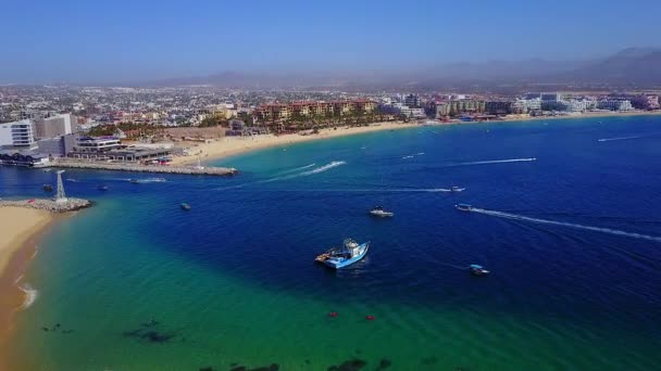 Drone Footage Various Watercraft Speeding Hand Out Harbor Cabo San — Wideo stockowe