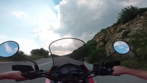 Monter Moto Sur Montagne Penteli Grèce Passer Peu Temps Libre — Video