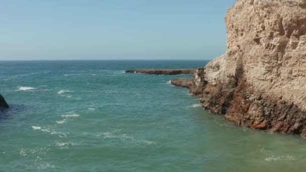 Aerial View Ocean Shark Fin Cove High Way Northern California — Video Stock