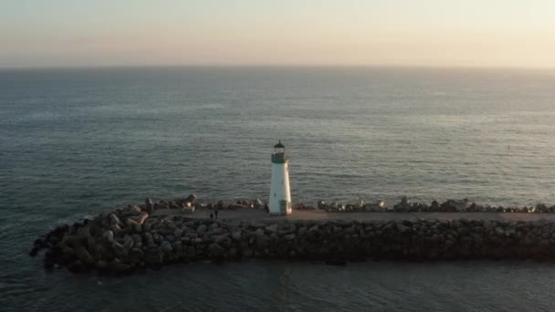 Vue Aérienne Walton Light House Santa Cruz Californie Autoroute — Video