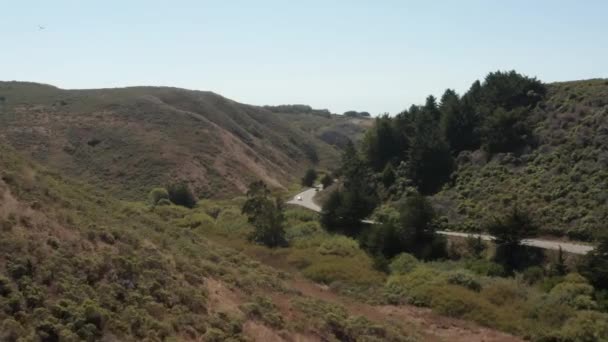 Drone Shot Highway Going Coast Northern California — Wideo stockowe