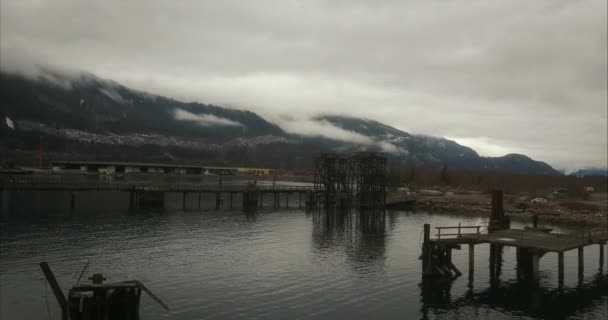 Squamish Teki Maden Alanı Yakınlarındaki Inşaatların Hava Görüntüsü — Stok video