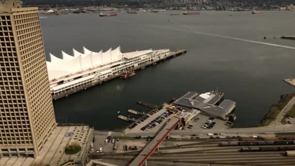 Aerial Time Lapse Vancouver Harbour North Shore Sunny Day — Vídeo de stock