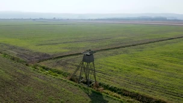 Forgó Légi Felvétel Mezőgazdasági Területek Vidéki Szlovén Közepén Egy Üres — Stock videók