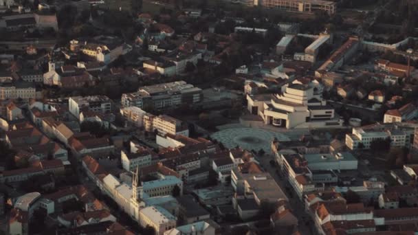 Aerial View Nitra Town Castle Sunset — Wideo stockowe