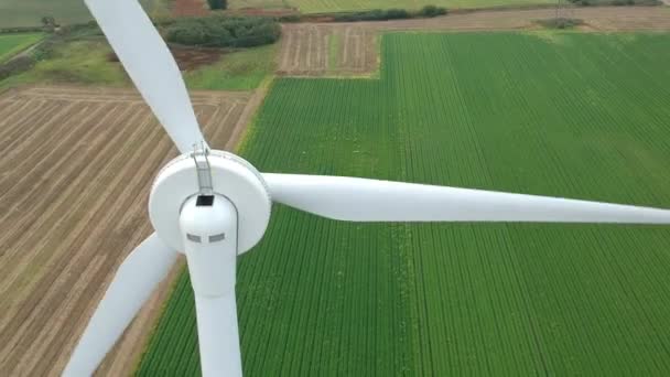 Tilting Ascending Shot Wind Turbine British Countryside — Stock videók