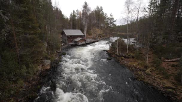 Cabin River Lalpand Finland — Stockvideo