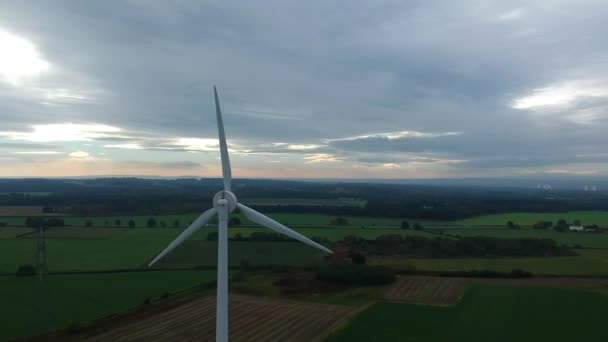 Slow Panning Rotation Wind Turbine — Stockvideo