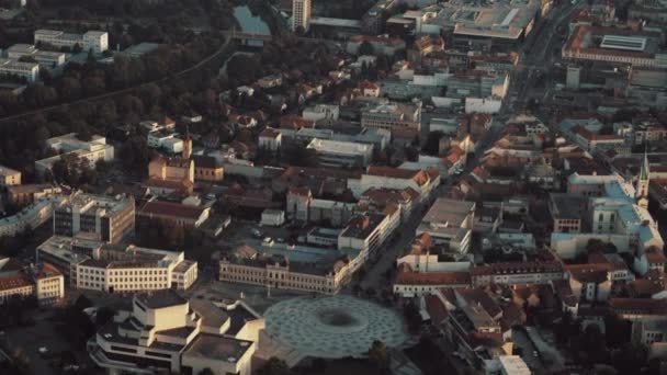 Aerial view of Nitra part old town at sunset