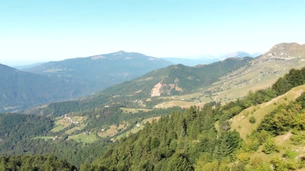 Aerial Shot Mountain Pasture Hills Slovenia Used Grazing Livestock — Video Stock
