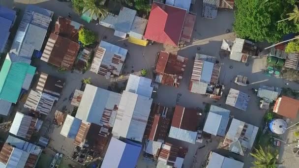 Aerial Flight Local Village Forest Malaysia Birds Eye Perspective Moving — Stock video