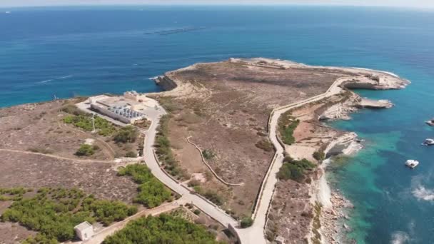 Aerial Drone Video Eastern Malta Marsaxlokk Area Hofra Kbira Bay — Vídeo de Stock