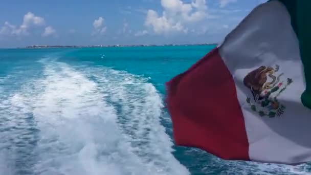 Ferry Ride Cancun Beautiful Isla Mujeres Mexico Here See Azure — 图库视频影像