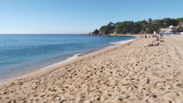 Lloret Mar Costa Brava Spain Catalunya Beach — 图库视频影像