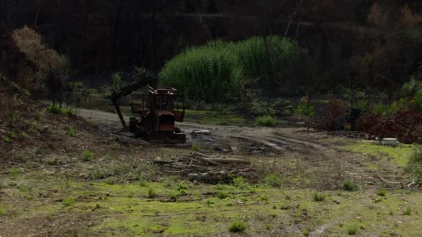Camião Abandonado Deixado Incêndio Florestal Das Montanhas Portuguesas Monchique — Vídeo de Stock