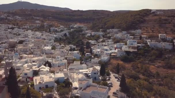 Aerial Drone Shot Punching Many Various Buildings Agricultural Village Lefkes — Stock Video