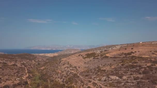 Beau Drone Vue Aérienne Paysage Île Leftkes Grèce Révélant Océan — Video