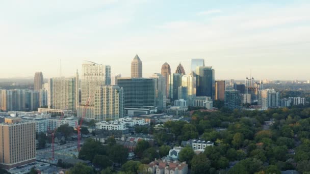 Drone Shot Van Midtown Atlanta Naar Het Noorden Kijkend Vanuit — Stockvideo